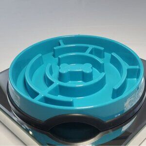 Slow Feed Dog Bowl 10x Slower Holds Up To 3 Cups - by Outward Hound Blue